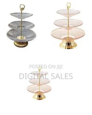 Elegant Three-Tiered Dessert Stand - Multicolor
