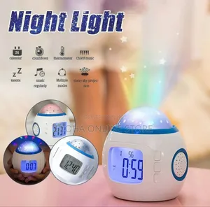 Music and Starry Sky Calendar Projection Alarm Clock