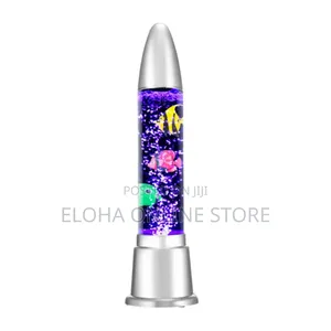 Rocket-Shaped Led Bubble Fish Lamp