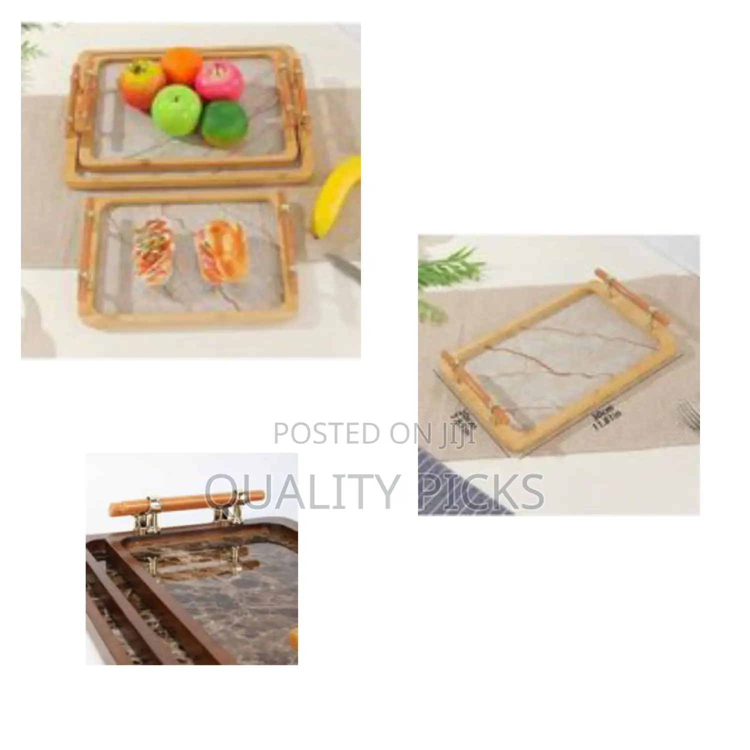 3 Pieces Serving Tray With Handles