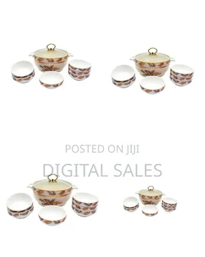 Elegant Gold Palm Leaf Ceramic Serving Set