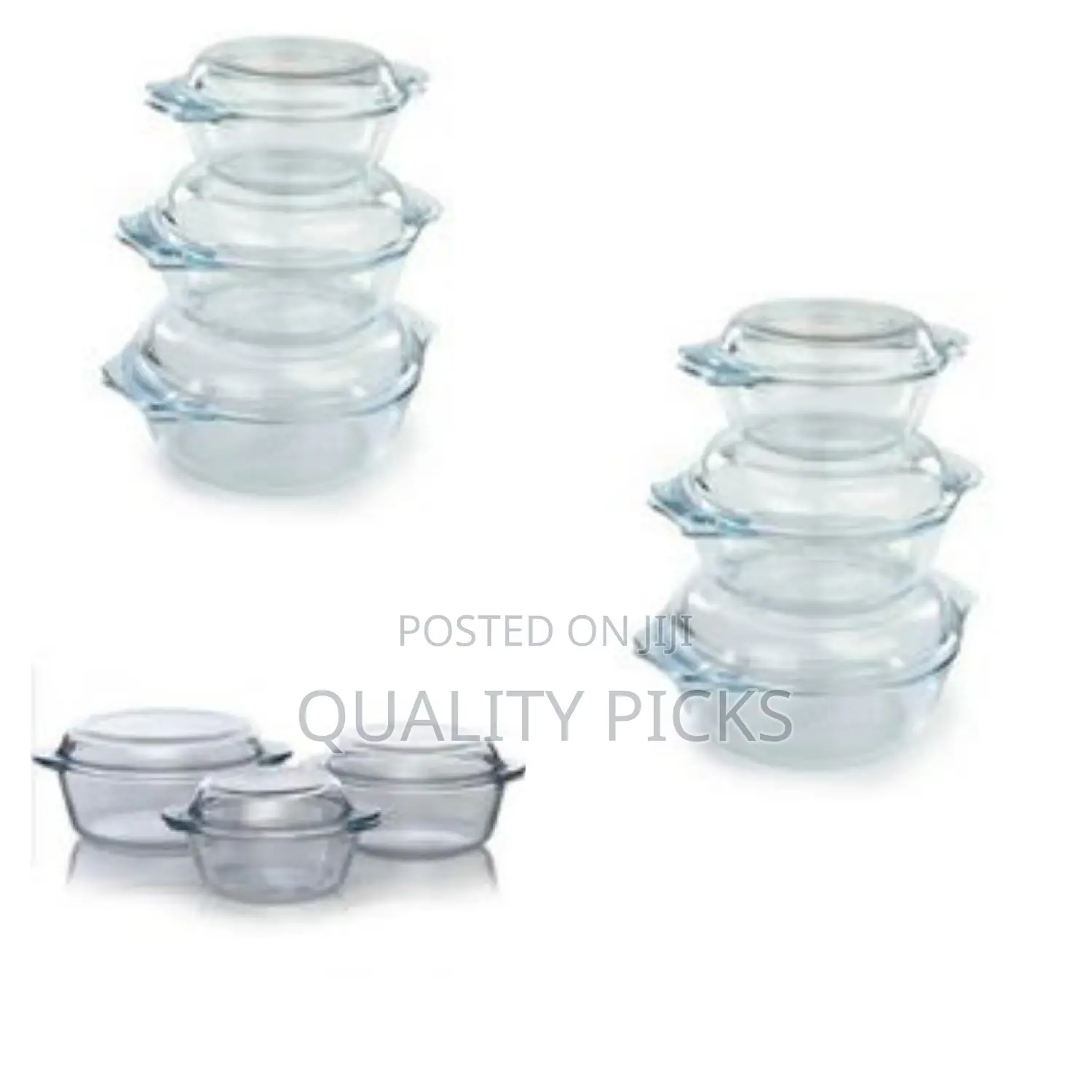 3 PCS Glass Casserole