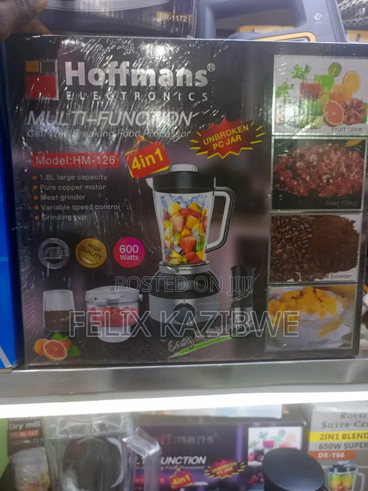 Hoffmans Multi-Function 4-in-1 Food Processor/Blender.
