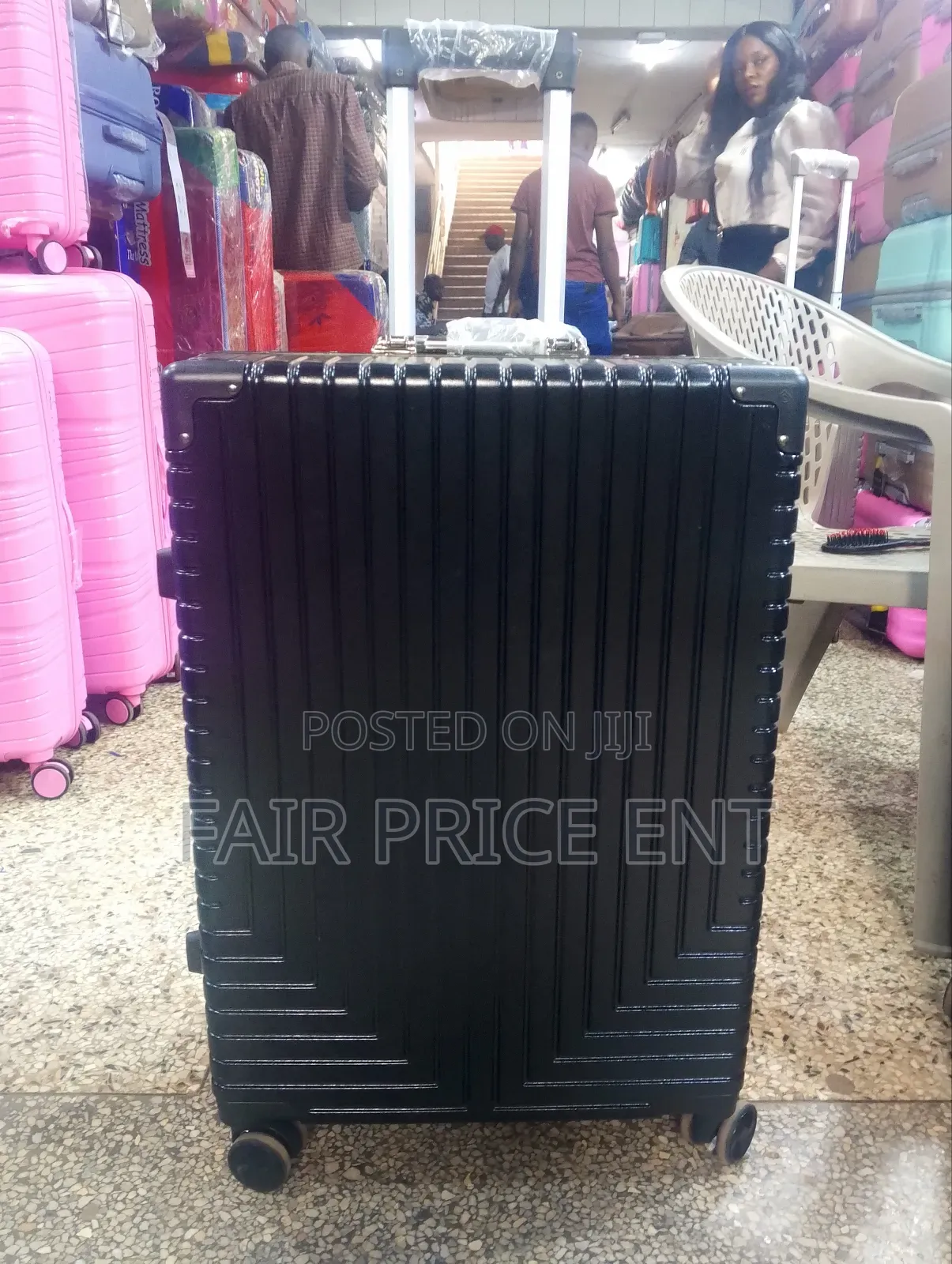 Noble Aluminium Plastic Suitcase. Medium.( Black)