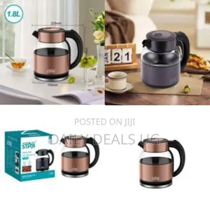 Winningstar Stylish Glass Electric Kettle With Copper/Rose Gold Accent