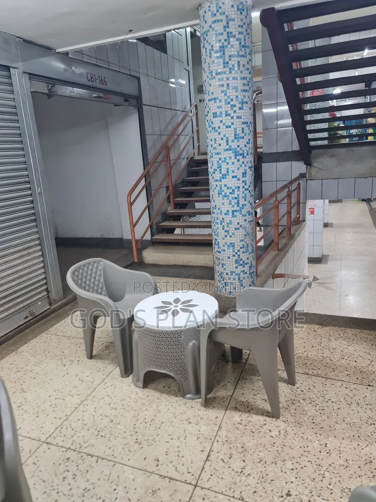 Balcony Sofa Chairs and Plastic Table Set