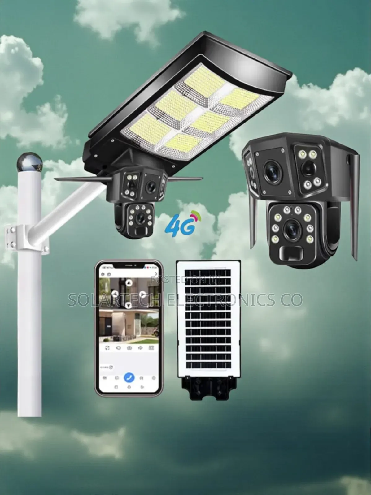 450w Outdoor Solar Light With Camera Monitoring