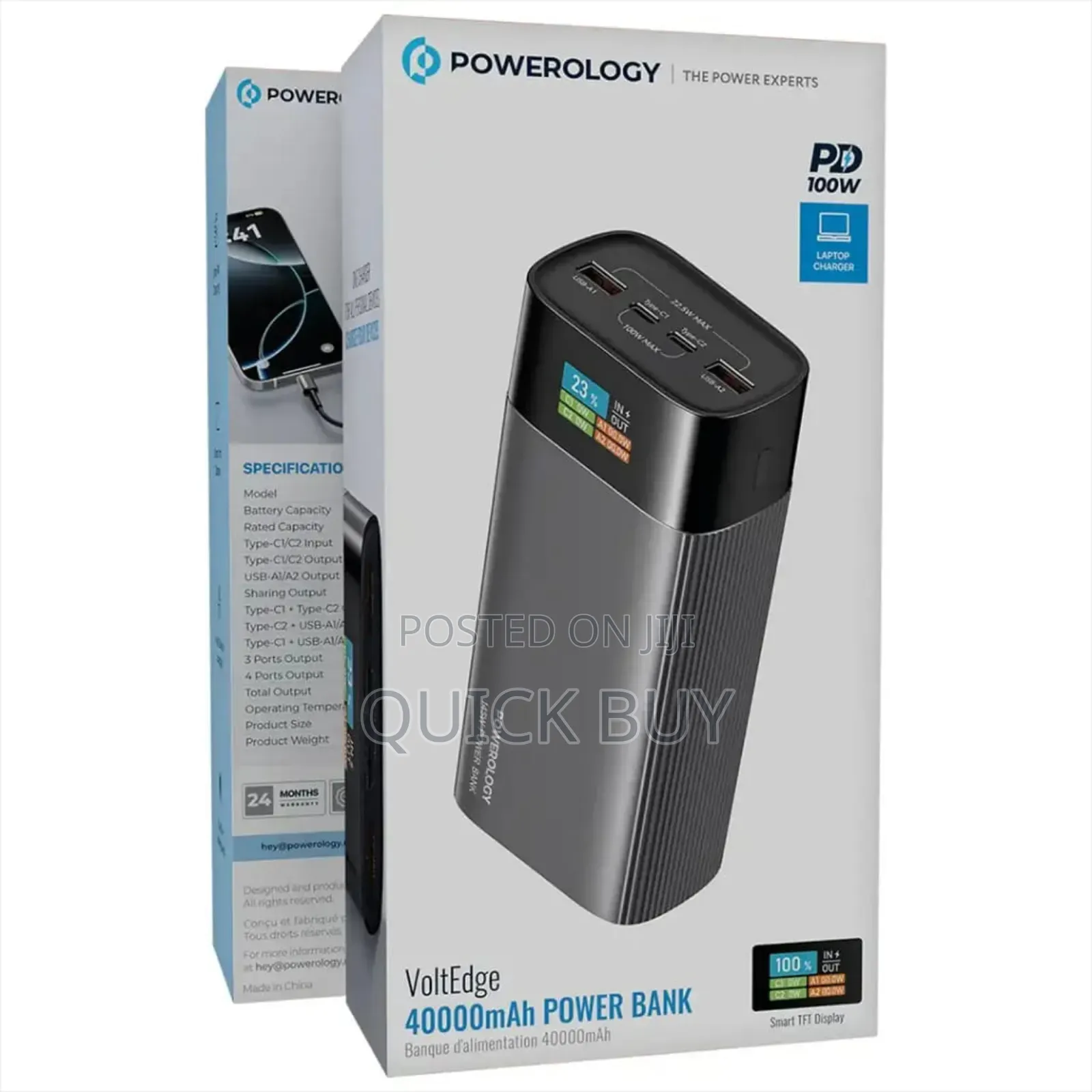 Powerology Voltedge 40000mah Power Bank 100w Pd