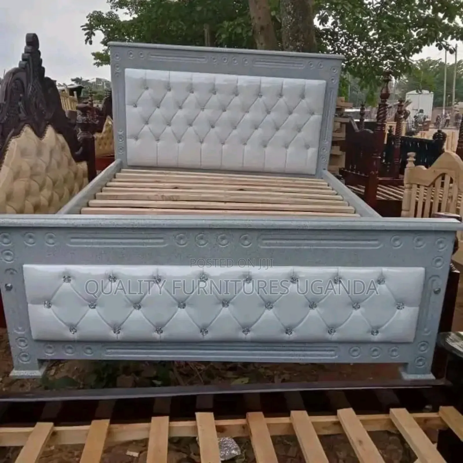 Gray and White 5 X6 Standard Bed