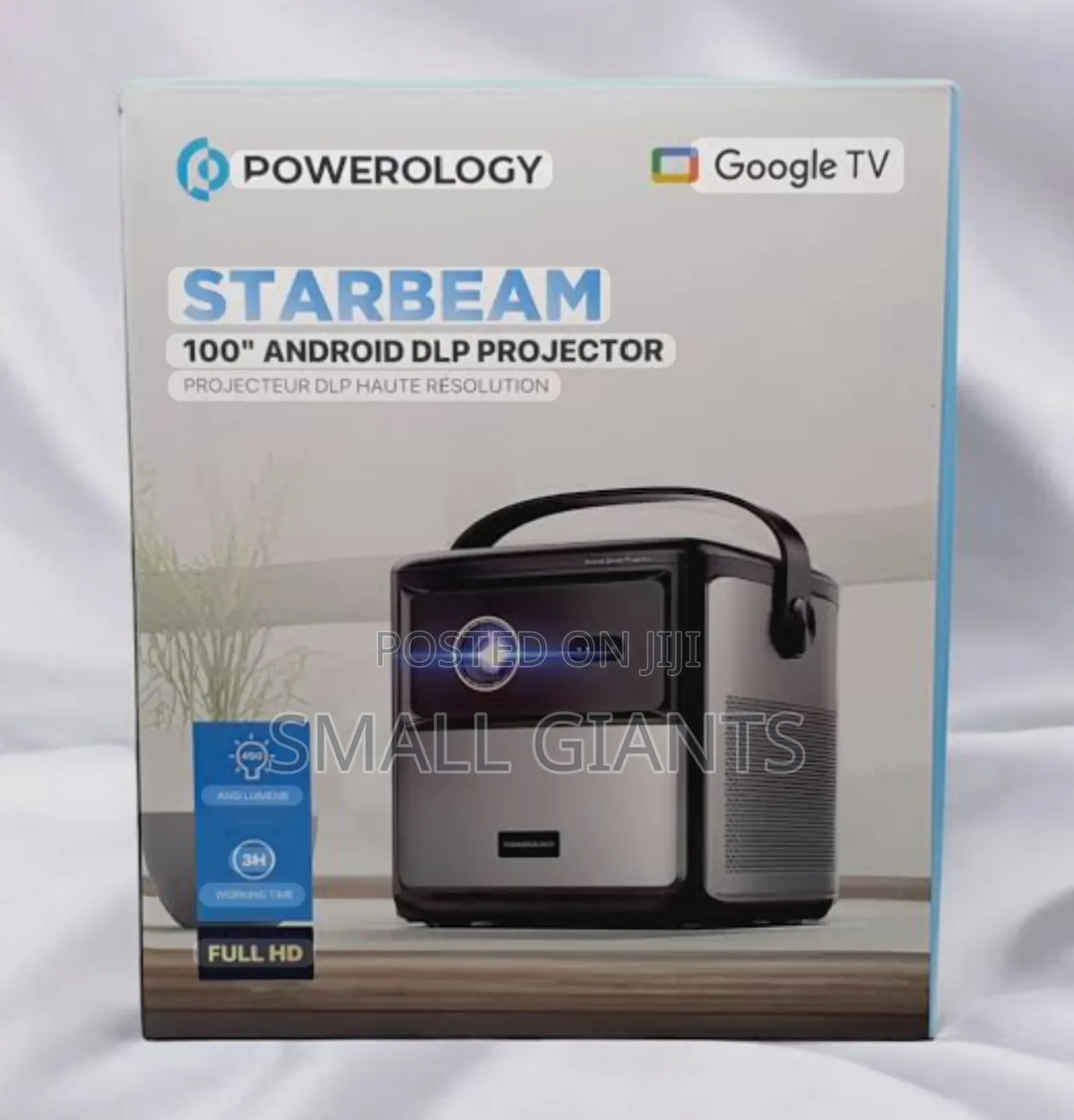 Powerology Starbeam 100" Google DLP Rechargeable Projector - Black