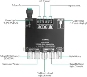 Zk-Mt21 2.1 Channel Bluetooth Audio Amplifier Module