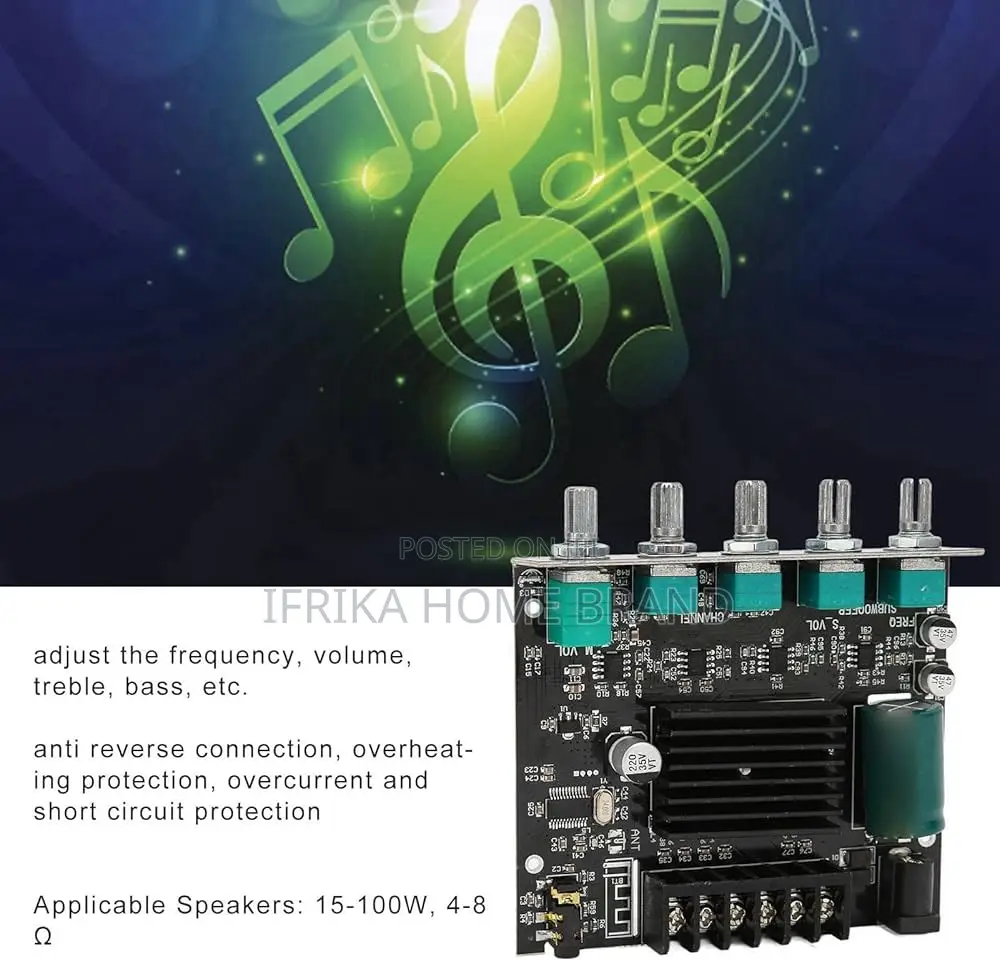 Zk-Mt21 2.1 Channel Bluetooth Audio Amplifier Module