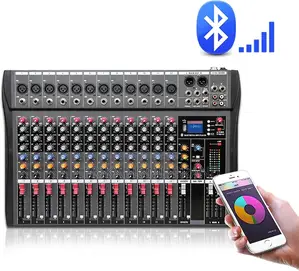 Professional Dj Audio Mixer, 16 Channel Audio Mixer, Bluetooth Sound