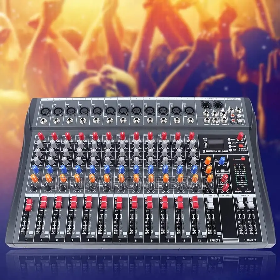 Professional Dj Audio Mixer, 16 Channel Audio Mixer, Bluetooth Sound