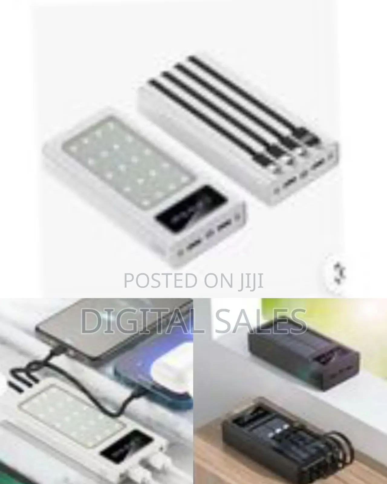 Solar Power Bank With Built-in Cables