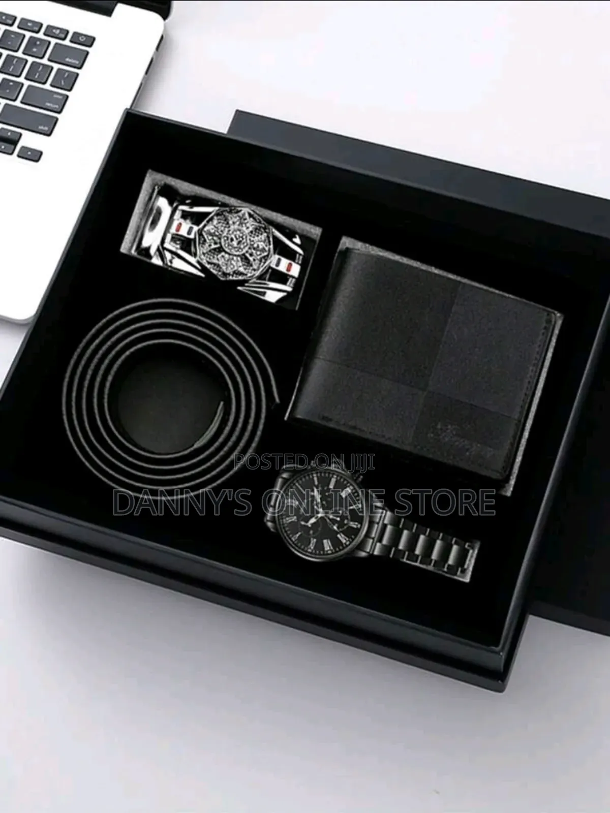 Men Gift Watch Set Fashion Belt Wallet Glasses Set Christmas