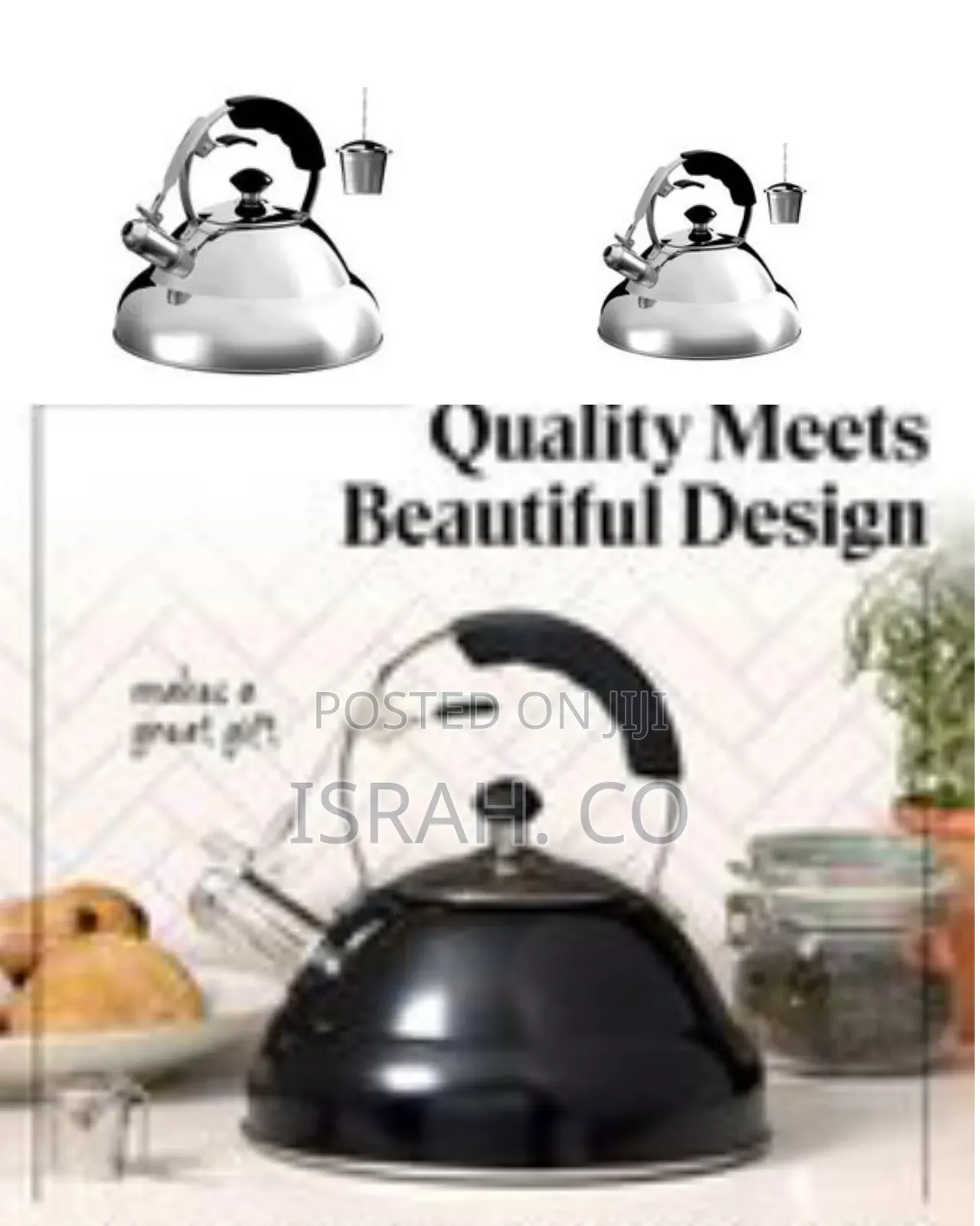 Premium Stainless Steel Whistling Stovetop Kettle With Tea Infuser,