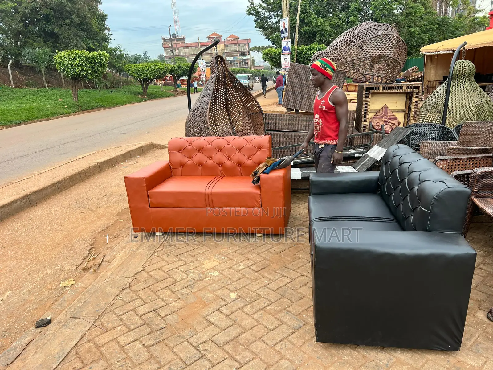 2-Seater Leathered Sofaset