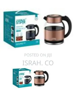 Winningstar Stylish Glass Electric Kettle With Copper/Rose Gol
