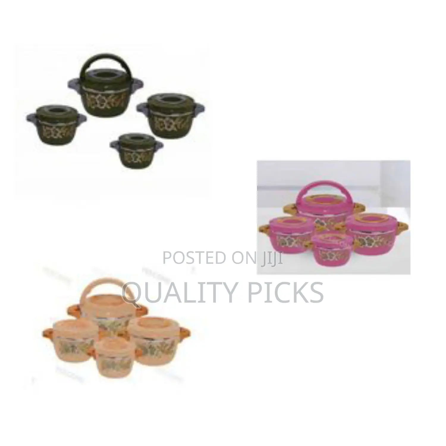 5pc Hot Pot Set Round Heat Insulated Food Warmer