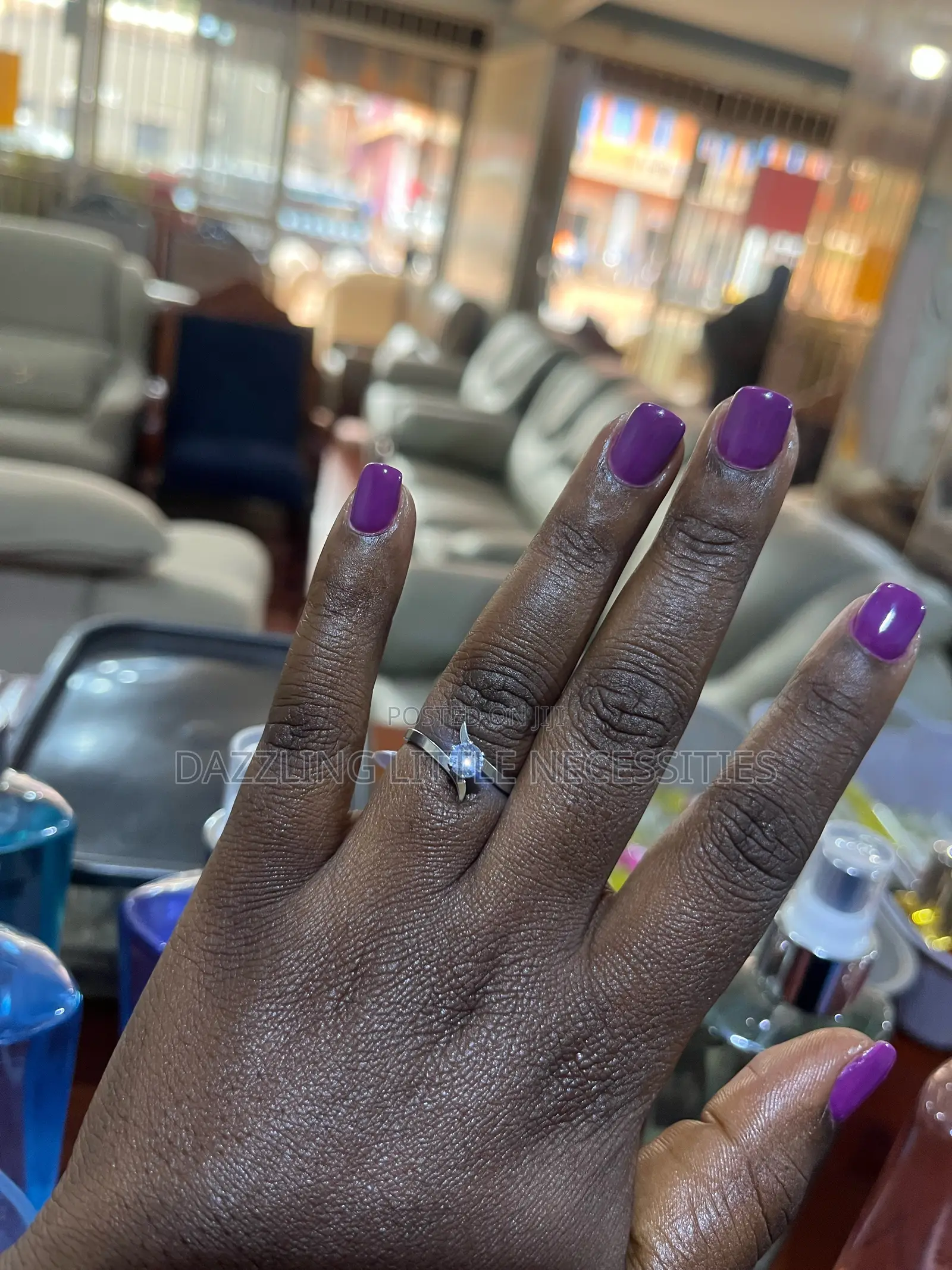 Ann Stainless Steel Engagement/Promise Ring - Size 18 (Silver)
