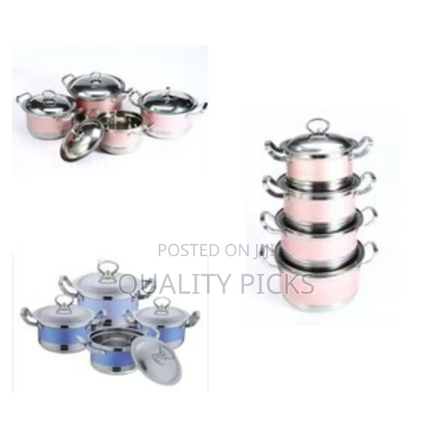 8 Piece Heavy Stainless Steel Saucepans/Cookware