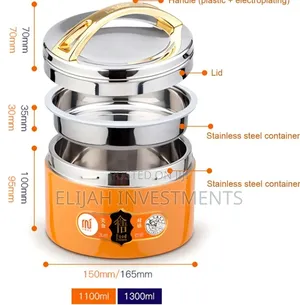1300ml Insulated Stainless Steel Bento Box Thermos Food Flask
