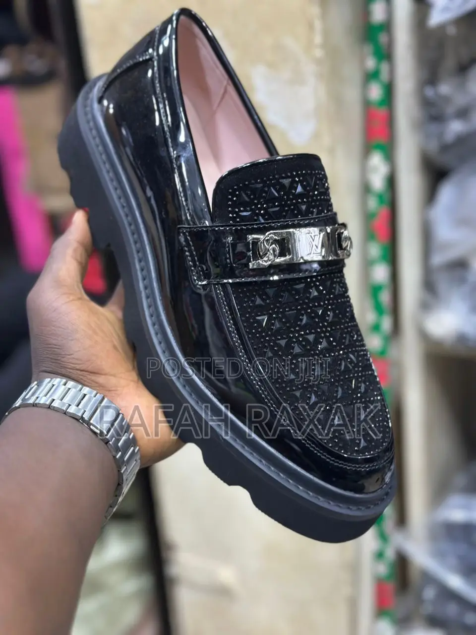 Men’S Classic Fashion Designer Louis Vuitton Shinny/Crystal Loafers
