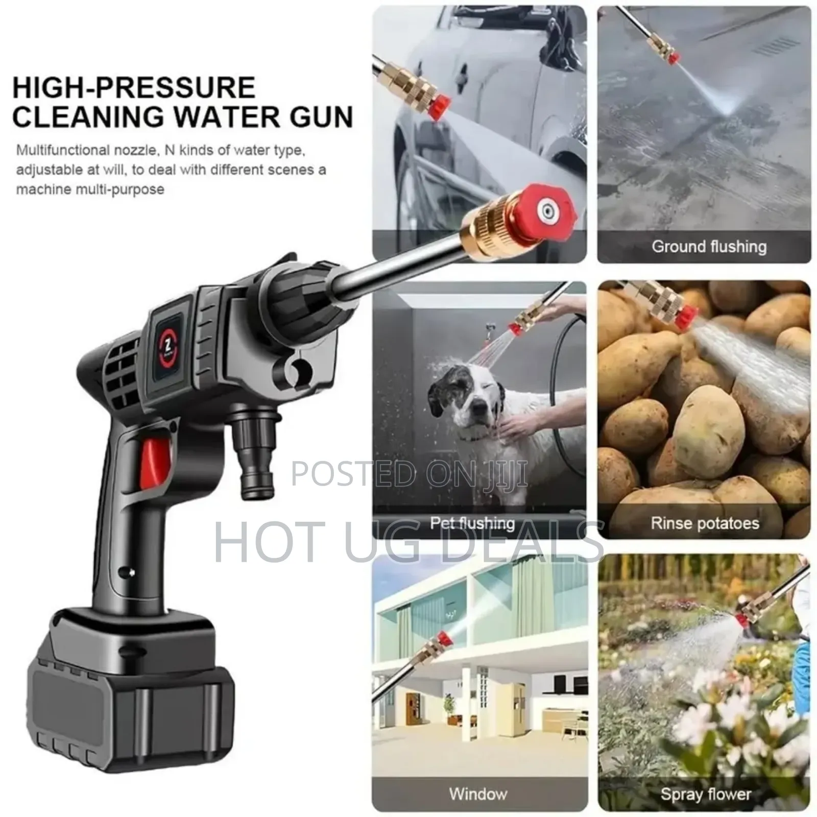 Rechargeable Pressure Car Washer, Cordless Sprayer With 2 Batteries