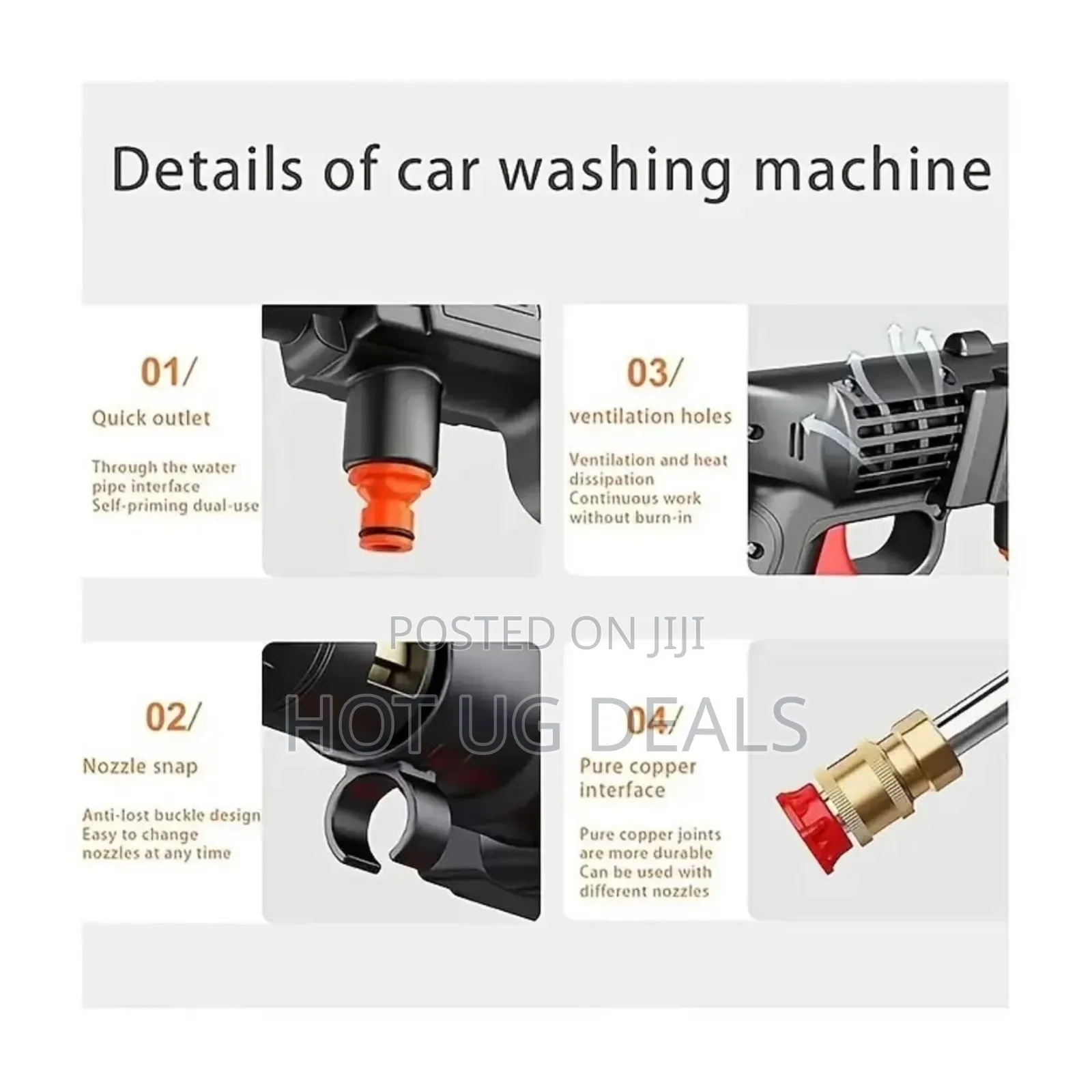 Rechargeable Pressure Car Washer, Cordless Sprayer With 2 Batteries