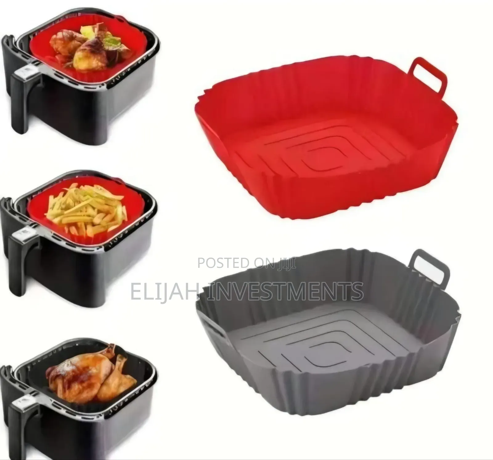 2 Pack of Squre Air Fryer Silicone Liners