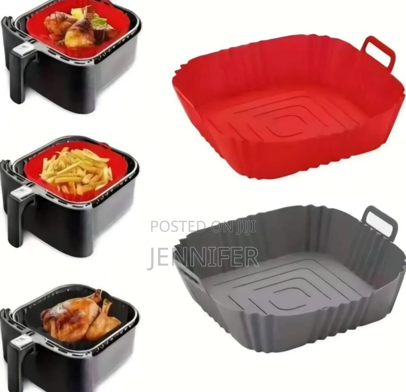 2 Pack of Squre Air Fryer Silicone Liners