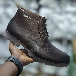 Men’S Dark Tan Fendi Formal/Gentle Leather Boots