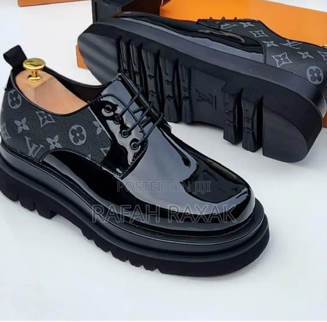 Original Men’S Louis Vuitton Luxury Shinny Platform Derby Shoes
