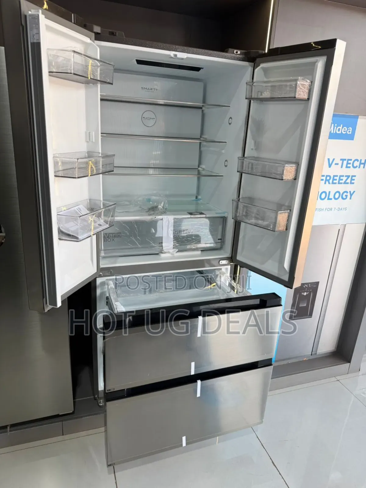Midea Four-door French Door Smart Refrigerator.