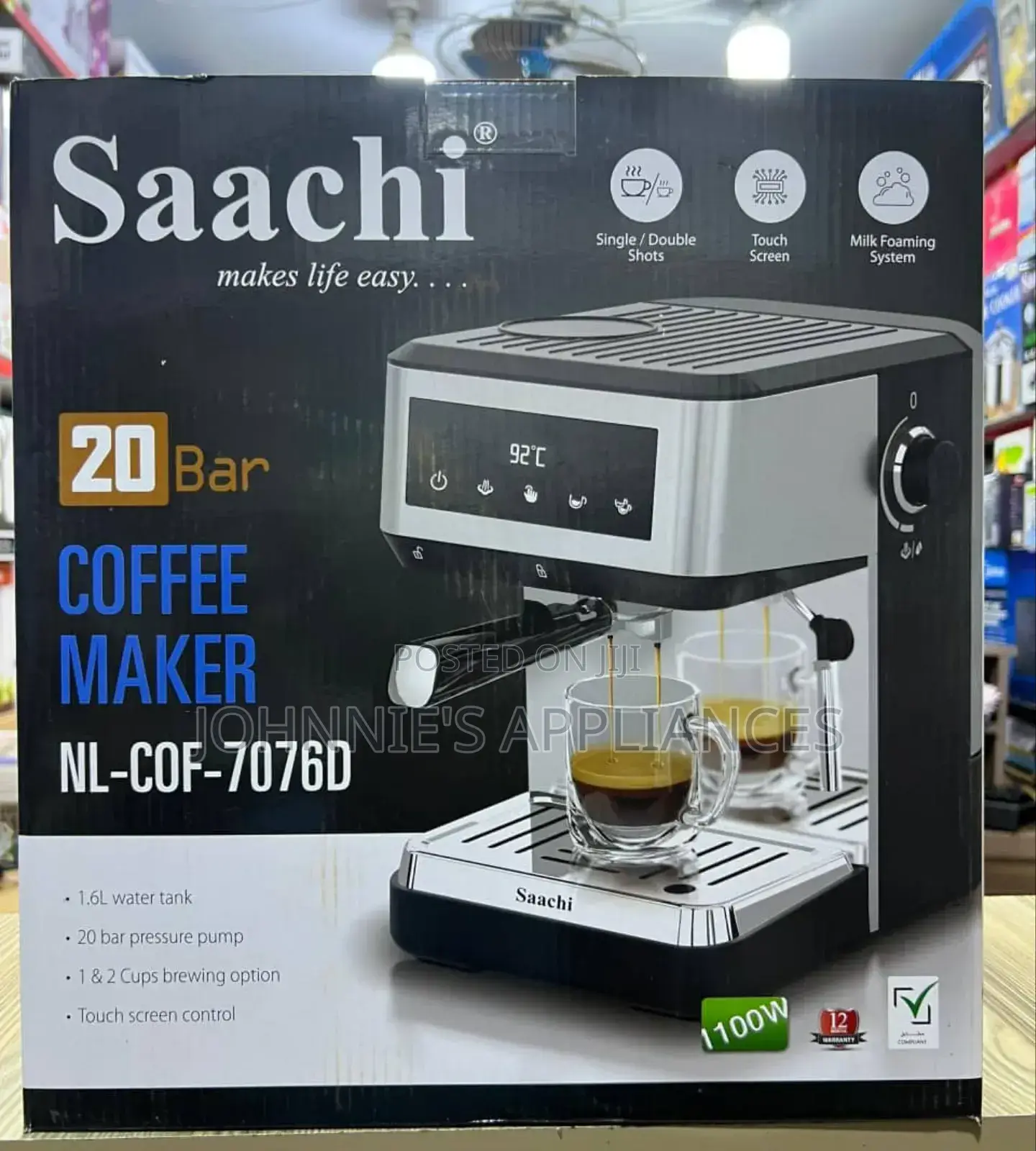 Saarch Electric Coffee Maker Machine With Digital Touch 20 Bars