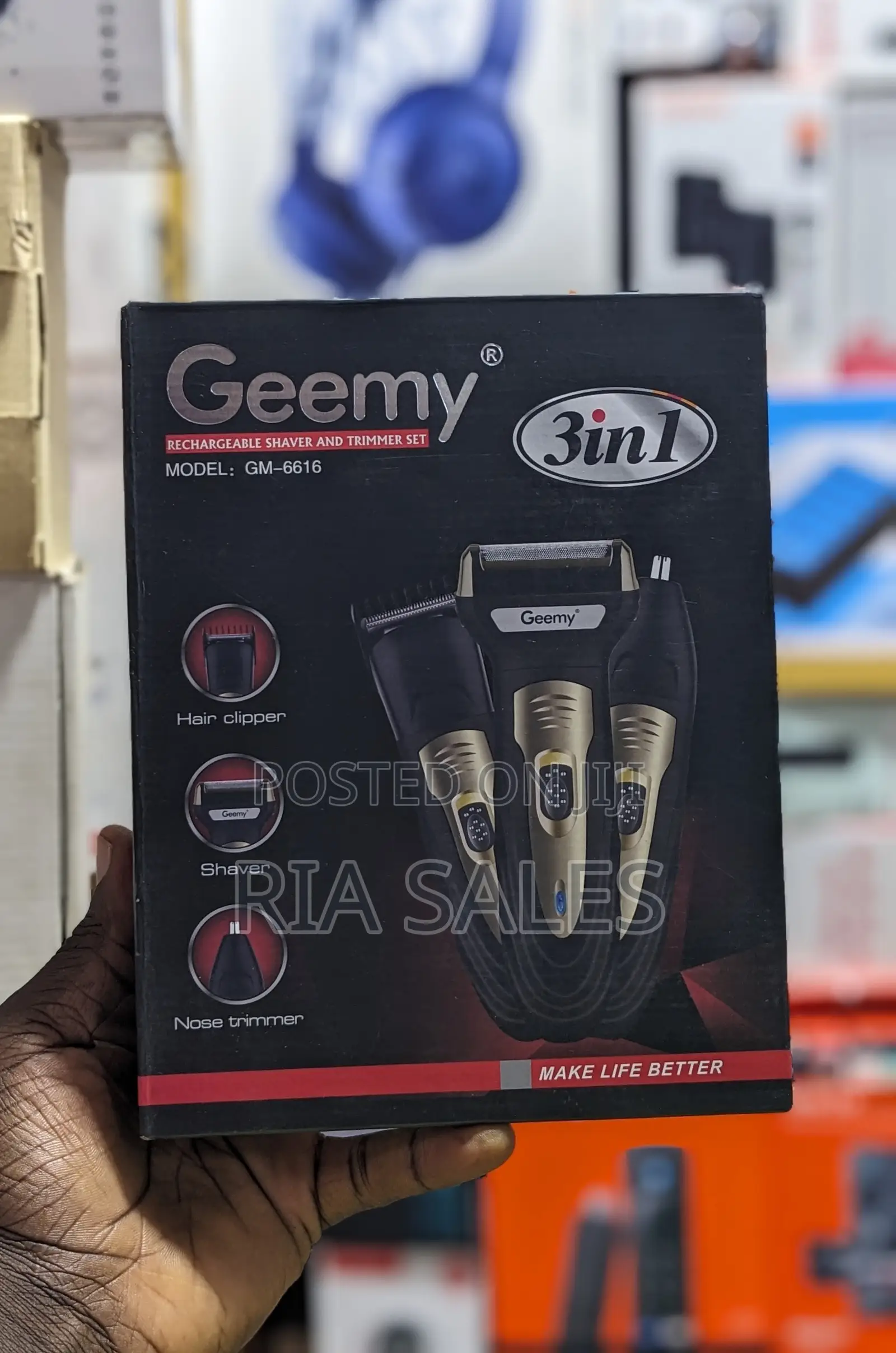 Geemy 3 in 1 Rechargeable Shaver and Trimmer