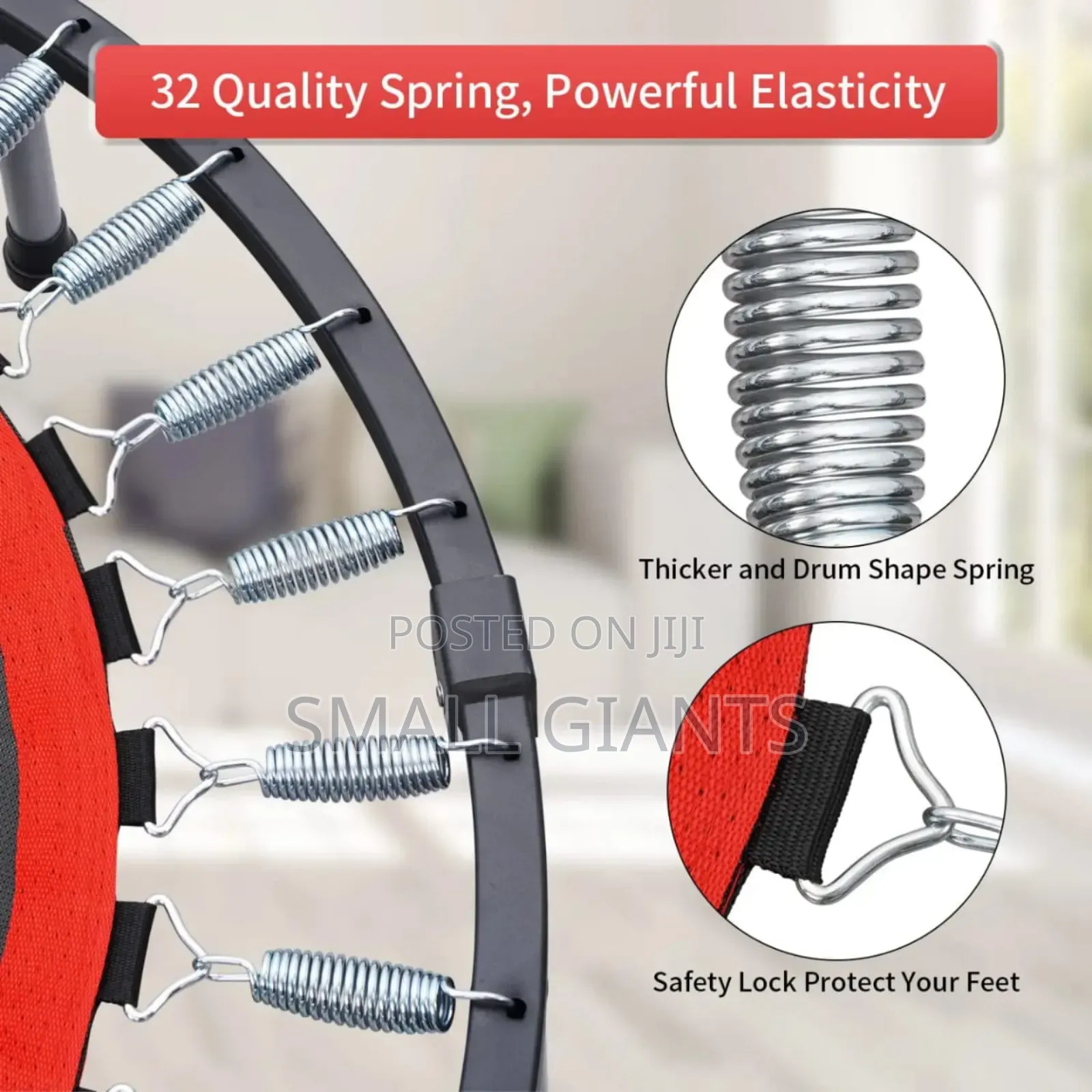 Foldable Mini Exercise Trampoline With an Adjustable Handle Bar