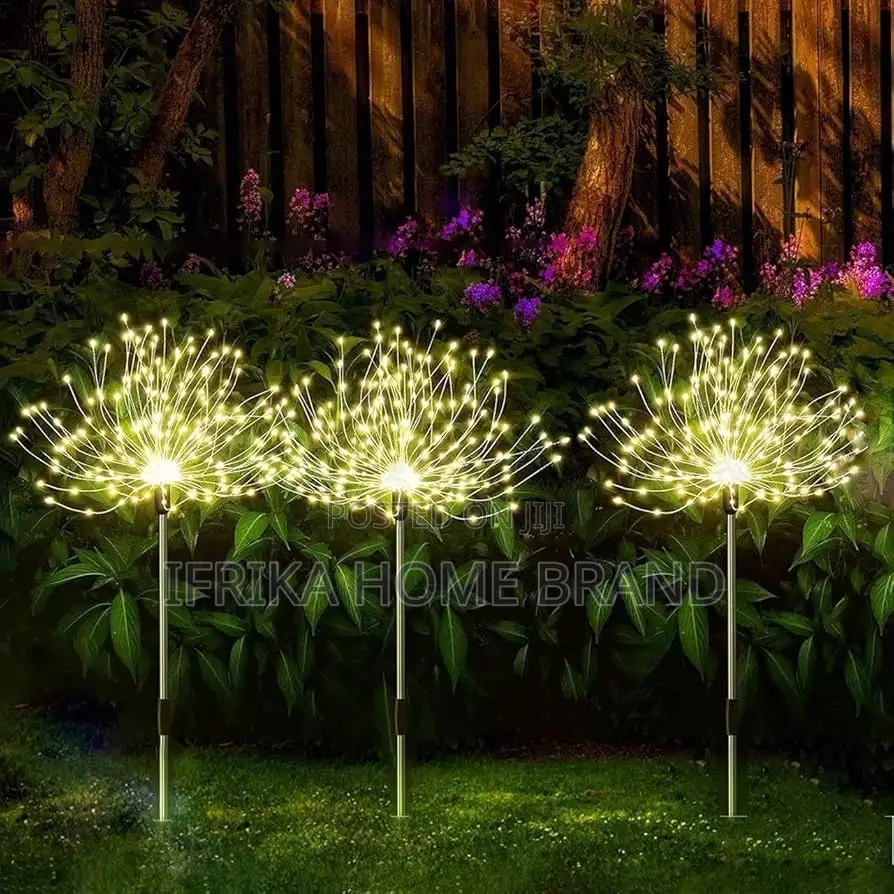 4 Solar-Powered Fiber Optic Garden Lights