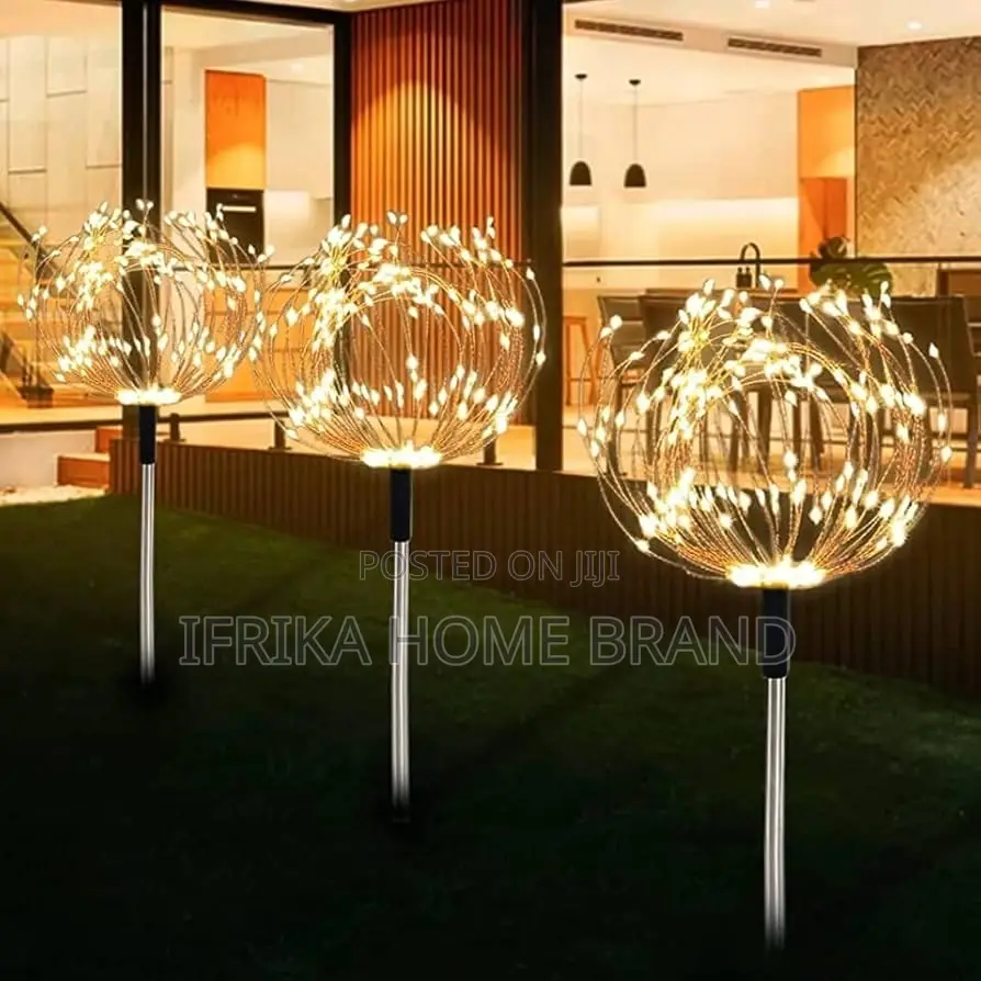 4 Solar-Powered Fiber Optic Garden Lights