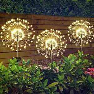 4 Solar-Powered Fiber Optic Garden Lights