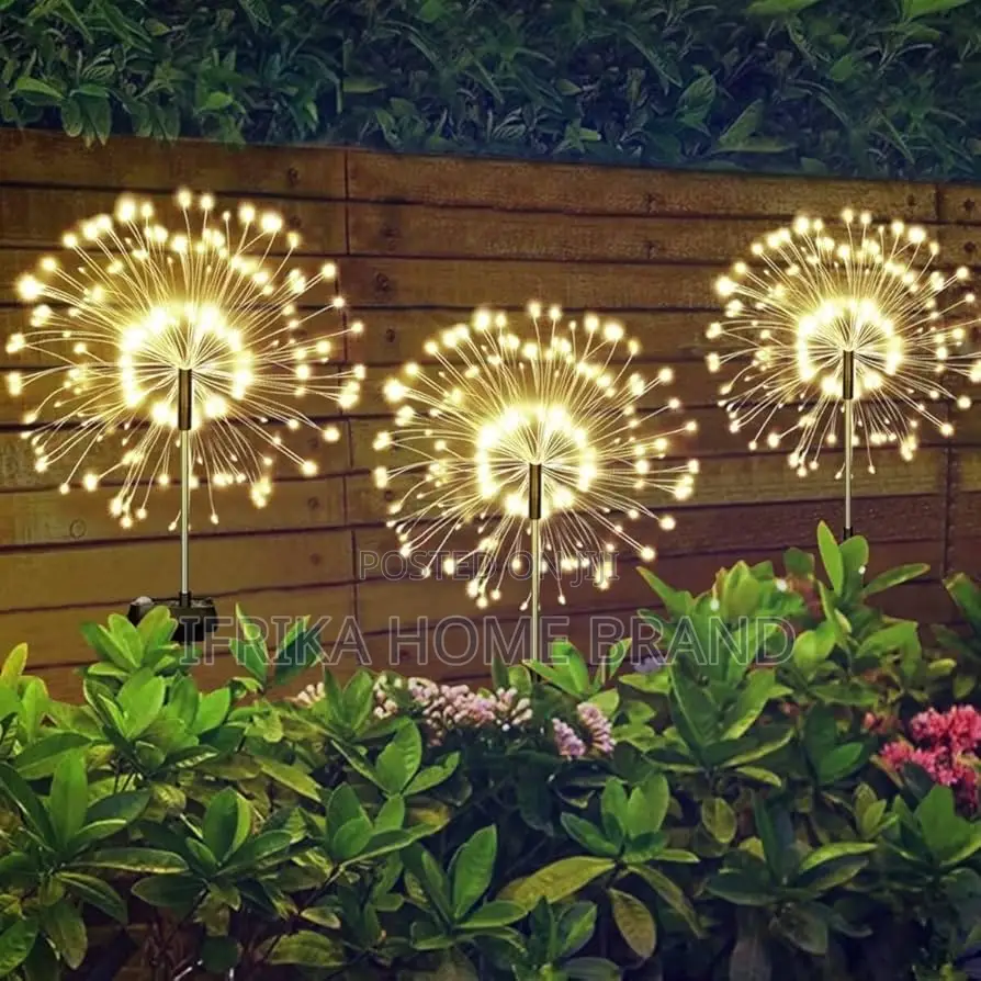 4 Solar-Powered Fiber Optic Garden Lights