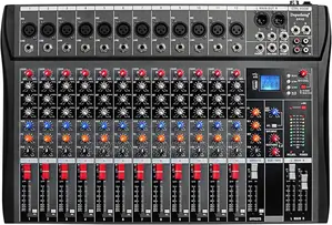 12-Channel Studio Audio Mixer, XLR Microphone Jack, 48v Power Supply
