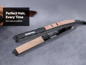 Geepas Hair Straightener With Ceramic Plates - Gold & Black