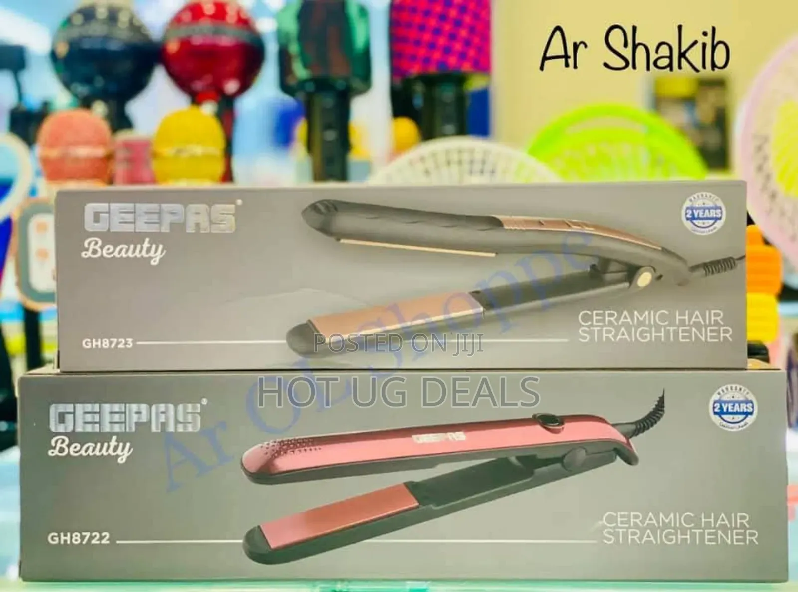 Geepas Hair Straightener With Ceramic Plates - Gold & Black