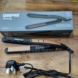 Geepas Hair Straightener With Ceramic Plates - Gold & Black