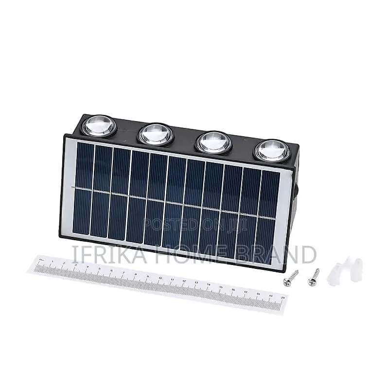 8-Led Outdoor Solar Light - Ip65 Waterproof Solar Wall Light
