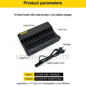 Multi-Slots Rechargeable Lithium Battery Charger