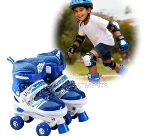 Kids 4 Wheel Roller Skates With Protective Gear