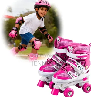 Kids 4 Wheel Roller Skates With Protective Gear
